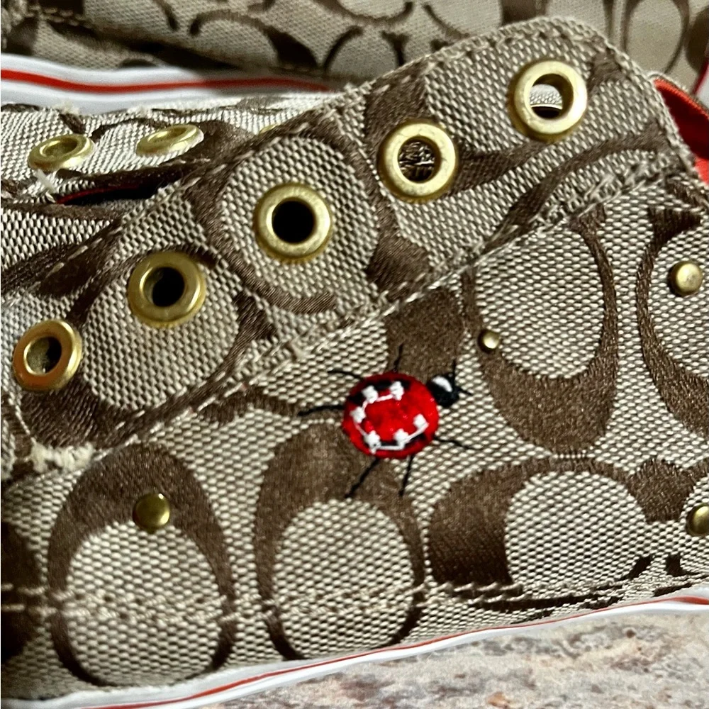 Coach Brown and Red Women's Sneakers - Picture 8 of 16